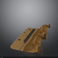 Model Train Traveling on Curved Tracks Over Brown Terrain Landscape