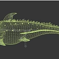 Game And Movie Monster Character Featuring Silver Scales Sharp Teeth Open Mouth Spiked Fins