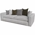 Modern Gray Sofa With Decorative Pillows In Brown And Geometric Patterns 3d model