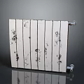 Vintage White Metal Radiator with Spotted Finish and Classic Design
