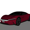 Red Futuristic Sports Car With Sleek Aerodynamic Body And Modern Headlight Design