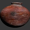 Handcrafted Red Brown Clay Pot With Textured Surface On Dark Background 3d model