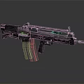 Modern Tactical Black Assault Rifle with Detachable Magazine Barrel Grip and Military Style Design