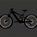Black Mountain Bike With Large Tires And Modern Suspension Frame Design