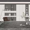 Modern bookcase 3d model