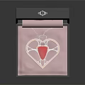 Stylish Clothing Accessory Heart Shaped Pendant With Silver Accents In Pink Lined Open Box