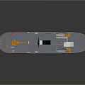 U.S. Coast Guard Red And White Vessel With Orange Crane And Equipment