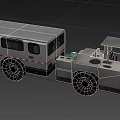 White Industrial Tractor And Trailer Equipment With Connected Parts Wheels And Windows