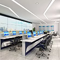 modern monitoring room 3d model