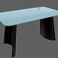 Modern Glass Top Dining Tables With Black Metal Curved Legs And Unique Design