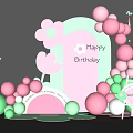 Colorful Birthday Party Decorations With Balloons Flowers And Welcome Sign