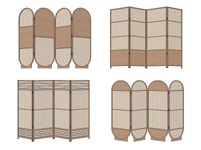 Silent Screen Rattan Partition Screen 3d model Silent Screen Rattan Partition Screen 3d model