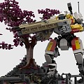 Lego Toys Mecha Checkpoint Anime Plants Pink Gundam 3d model