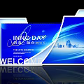 Innovative Photo Check In Spot With Blue Background Welcome Sign And City Skyline