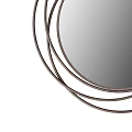 Two Oval Mirrors With Brown Circular Decorative Frames For Home Interior 3d model