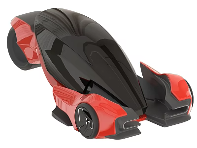 Futuristic Red And Black Sports Car With Sleek Aerodynamic Design And Stylish Wheels 3d model