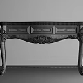 Elegant Wooden Entryway Console Cabinet With Carved Patterns Decorative Legs And Functional Drawers