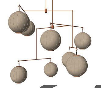 New Chinese Chandelier Lantern Chandelier 3d model