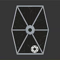 TIE Fighter Spacecraft Model With Metallic Wings And Detailed Engine Design For Space Enthusiasts