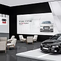 Audi Exhibition Booth With Modern Design Cars On Display Glass Walls And Large Screens