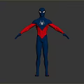 Spider Man Costume 3D Model With Blue Red Suit And Chest Spider Logo