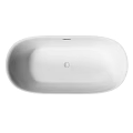 Modern Oval Freestanding Bathtub Featuring Sleek White Design and Smooth Surface