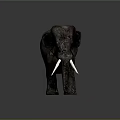 Reddish Brown Elephant Sculpture As Decorative Home Furniture With White Tusks