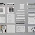 Air Conditioner Air Vents in Diverse Designs and Multiple Installation Types 3d model