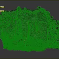 Natural Rocky Terrain with Green Vegetation Textured Surface and Caves and Lush Moss at Base