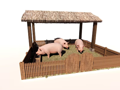 Pig Shed Pig House 3d model