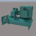 Green Industrial Diesel Generator Equipment With Control Panel And Engine Components 3d model