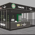 TSINGTAO Beer Booth With Glass Display Cabinets Counter And Lighting Design