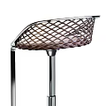 Two Modern Bar Stools With Mesh Seat And Chrome Metal Frame For Bar Counter