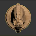 Detailed Wooden Horse Head Sculpture Decorative Household Ornament With Carved Base