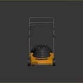 Yellow And Black Functional Lawn Mower With Handle Grass Collection Bag And Wheels For Garden Care