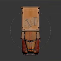 Vintage Orange Truck With Wooden Rack Wooden Boxes And Round Headlights On Bed