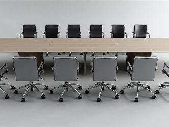 Modern Conference Table and Chair 3d model