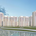 Modern High Rise Residential Building With Glass Facade Balconies And Contemporary Design