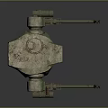Turret Turntable Railgun Sci-fi Tower Defense Game Tower Defense Sci-fi Turret Game Turret Game Battery 3d model