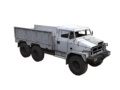Heavy Duty Military Truck With Six Wheels And Open Cargo Bed 3d model
