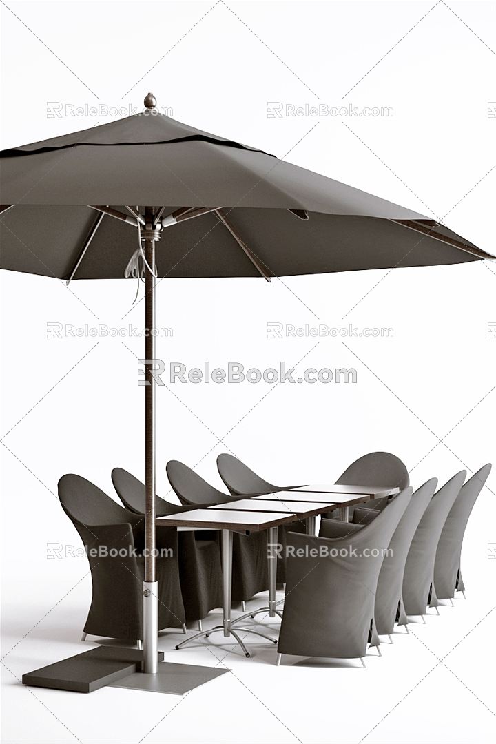 Modern Outdoor Table and Chair Outdoor Parasol 3d model