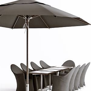 Modern Outdoor Table and Chair Outdoor Parasol 3d model