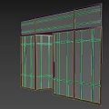 Modern Black Frame Glass Double Doors With Grid Design In Interior Space 3d model
