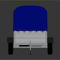 Aluminum Cargo Trailer With Blue Cover And Wheel Hitch For Transport