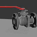 Durable Metal Ball Valve with Red Handle and Flanged Connection Design