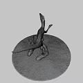 Game And Movie Dinosaur Character With Open Mouth Fierce Posture Sharp Teeth