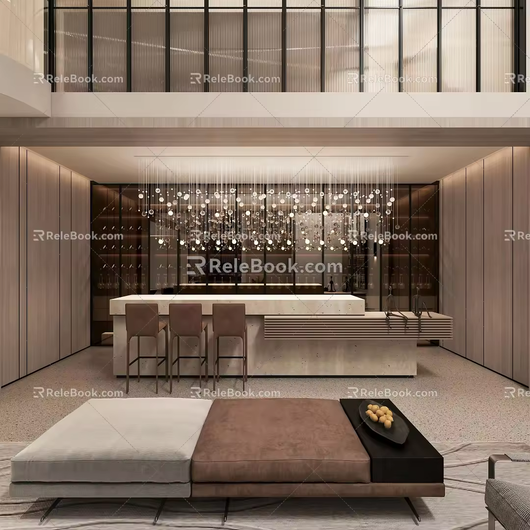 Modern Basement 3d model