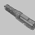 abandoned rusty steam locomotive 3d model