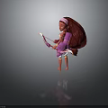 Fantasy Female Archer Character With Bow Arrow And Shell Creature Backpack Design