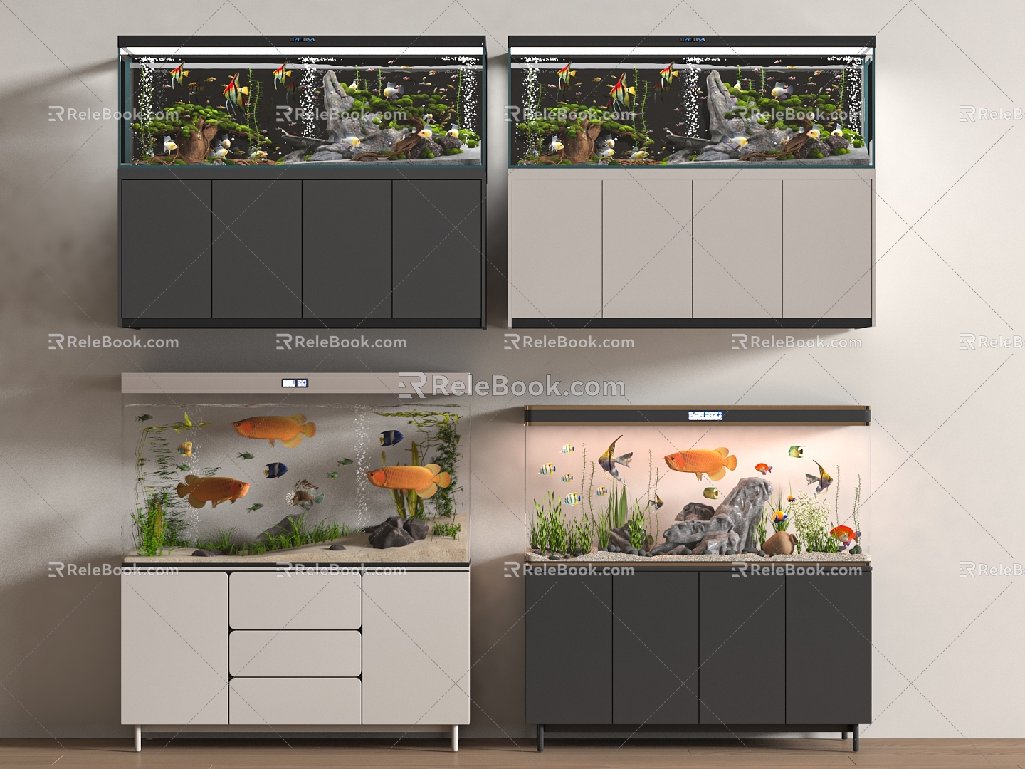 Modern fish tank fish tank 3d model